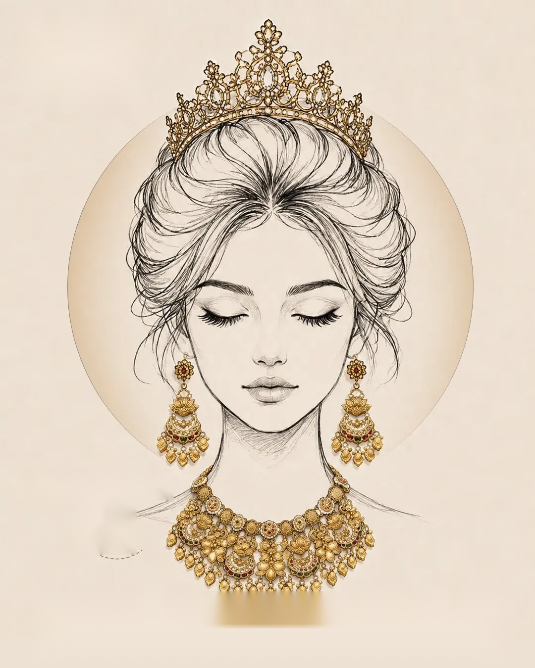 Royal Antique Gold Necklace Set